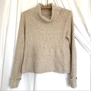 Backdrop Cream Cotton-blend Turtleneck Sweater